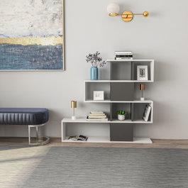Hanah Home Estantería Karlin Blanco y Antracita
